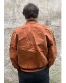 Vintage unisex leather suede bomber jacket M-L