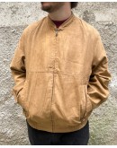 Vintage unisex leather suede bomber jacket L