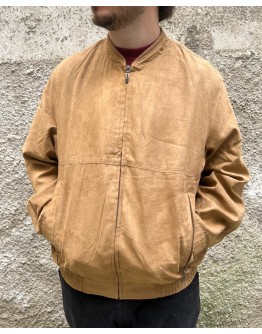 Vintage unisex leather suede bomber jacket L