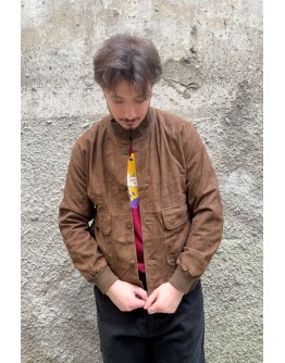 Vintage unisex leather suede bomber jacket S-M