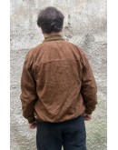 Vintage unisex leather suede bomber jacket S-M