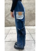 Reworked handmade denim παντελόνι S