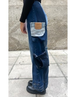 Reworked handmade denim παντελόνι S