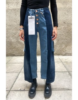 Reworked handmade denim παντελόνι Μ