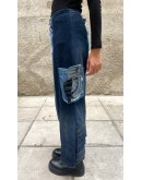 Reworked handmade denim παντελόνι Μ