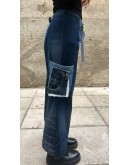 Reworked handmade denim παντελόνι Μ