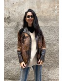 Vintage δερμάτινο jacket με patchwork