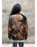 Vintage δερμάτινο jacket με patchwork