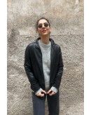 Vintage δερμάτινο jacket με suede λεπτομέρειες S