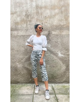 Vintage animal print capri παντελόνι L