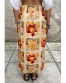 Vintage floral wrap φούστα L